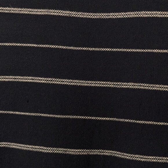 LAUREN RALPH LAUREN Dress M Black Tan Striped Linen Blend Classic Pullover - Picture 3 of 12